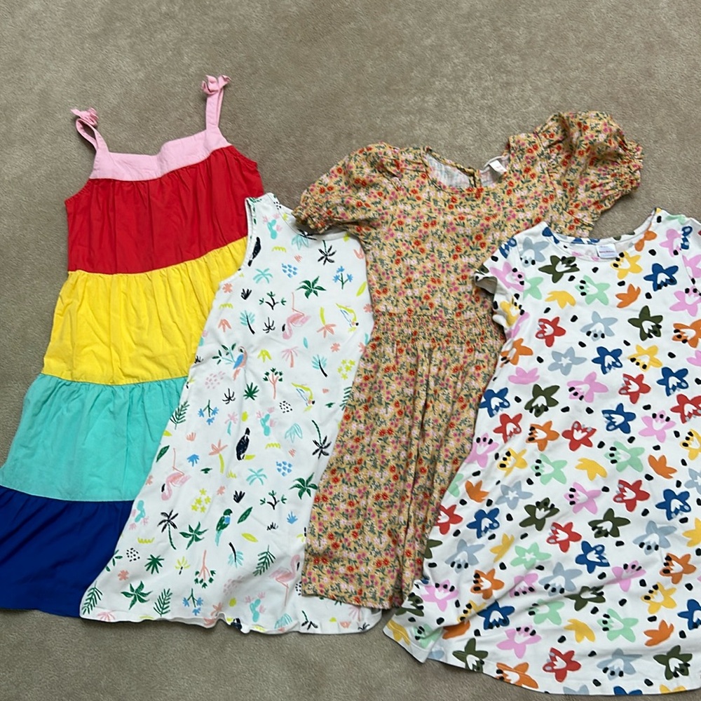Hanna Andersson Cat & Jack lot of 4 dresses great condition dresses size 10.